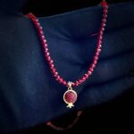 پلاک طلا انار یاقوتی