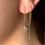 گوشواره طلا بخیه ای ستاره