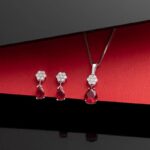 نیم ست طلا نگین دار