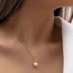 پلاک طلا فرشته مرواریدی