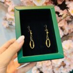 گوشواره طلا هرمس زنجیری