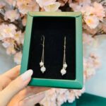 گوشواره طلا سواروسکی نقره ای