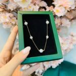 گردنبند طلا سواروسکی نقره ای