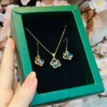 نیم ست طلا پروانه سواروسکی