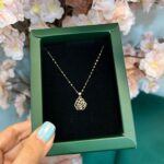 پلاک طلا گل رز