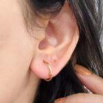 گوشواره طلا حلقه ای تک گوی