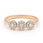 انگشتر طلا سولیتر سه‌گل