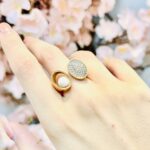 انگشتر طلا بنگل مروارید بهسا